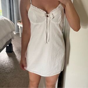 White Linen Mini Dress Pacsun